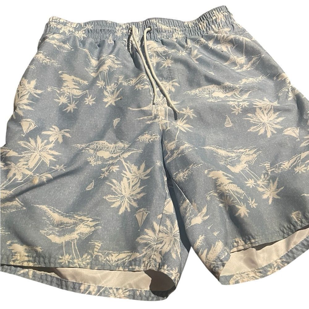 Saddlebred size XLBlue Palm Print Men's Swim Shorts